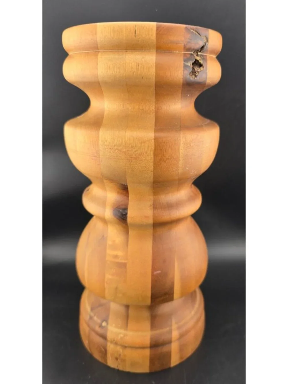 Handmade Turned Solid Wood Candle Holder 10